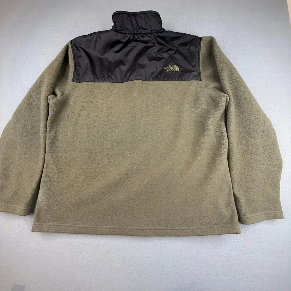 The North Face Fleece Jacket Mens XL Green Black Full Zip Denali Style Overlay